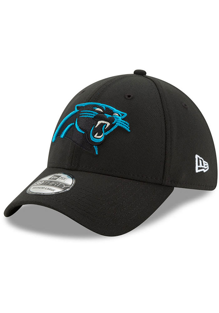 New Era Carolina Panthers Mens Black Team Classic 39THIRTY Flex Hat