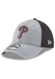 New Era Philadelphia Phillies Mens Grey Grayed Out Neo 39THIRTY Flex Hat