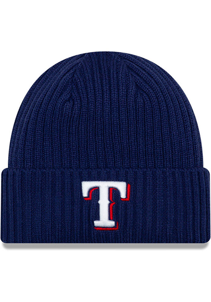 New Era Texas Rangers Blue Core Classic Cuff Mens Knit Hat
