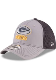 New Era Green Bay Packers Mens Grey Grayed Out Neo 39THIRTY Flex Hat