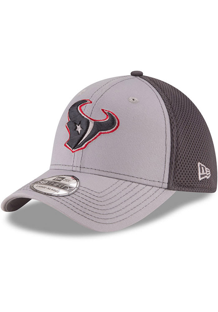 New Era Houston Texans Mens Grey Grayed Out Neo 39THIRTY Flex Hat
