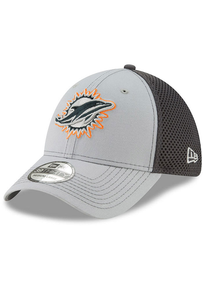 New Era Miami Dolphins Mens Grey Grayed Out Neo 39THIRTY Flex Hat