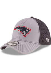 New Era New England Patriots Mens Grey Grayed Out Neo 39THIRTY Flex Hat