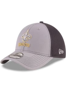 New Era New Orleans Saints Mens Grey Grayed Out Neo 39THIRTY Flex Hat