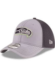 New Era Seattle Seahawks Mens Grey Grayed Out Neo 39THIRTY Flex Hat
