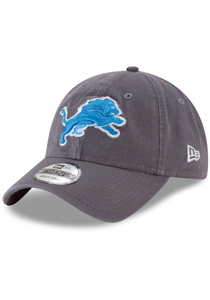 New Era Detroit Lions Core Classic 9TWENTY Adjustable Hat - Grey