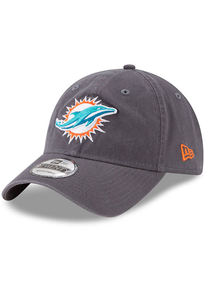 New Era Miami Dolphins Core Classic 9TWENTY Adjustable Hat - Grey