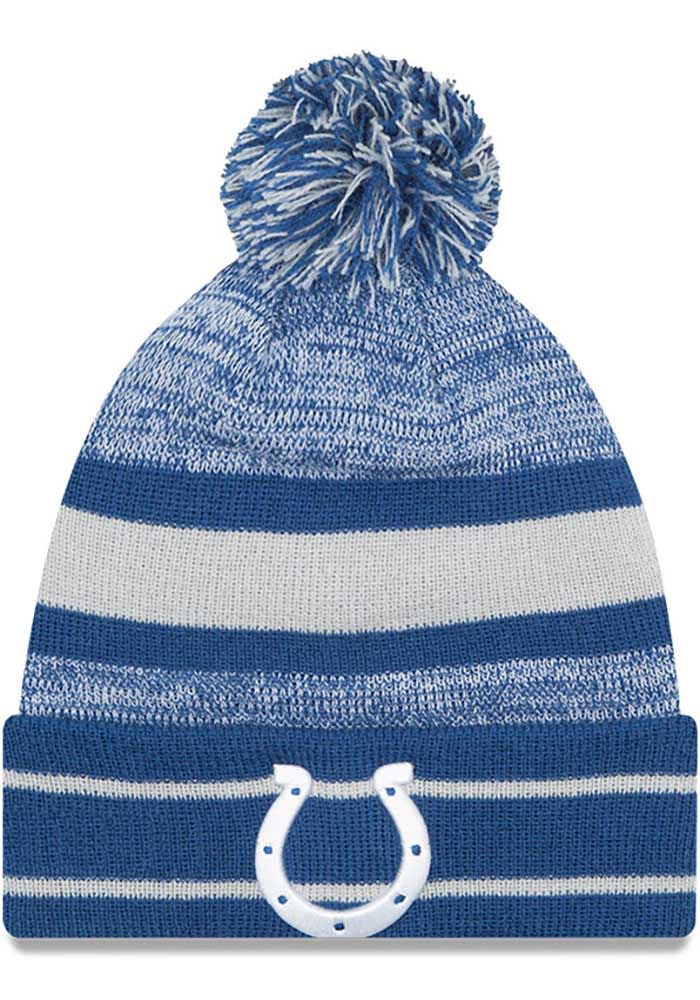 New Era Indianapolis Colts Blue Cuff Pom Mens Knit Hat