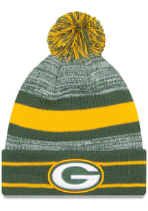 New Era Green Bay Packers Green Cuff Pom Mens Knit Hat