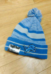 New Era Detroit Lions Blue Cuff Pom Mens Knit Hat