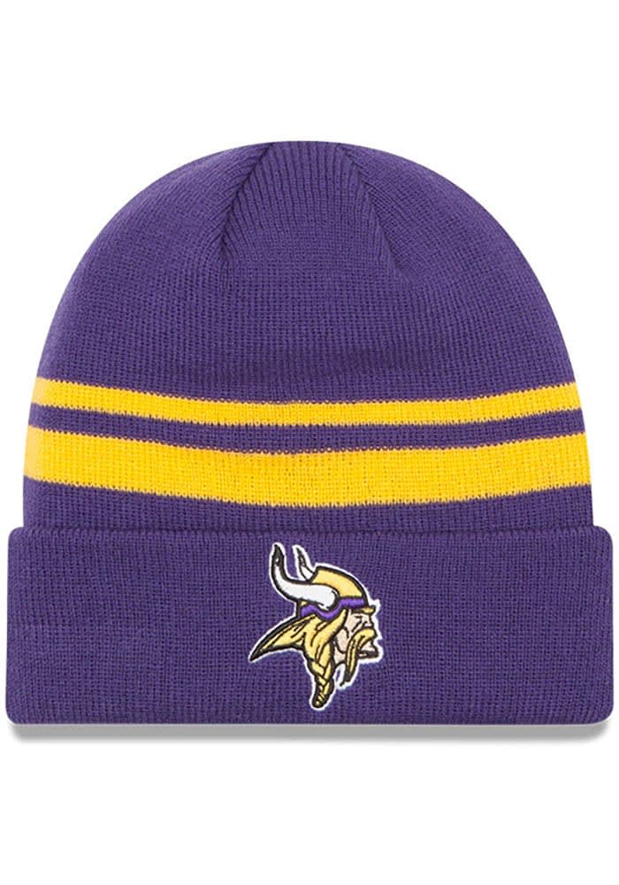 Minnesota Vikings Pom Hat - Purple + Gold