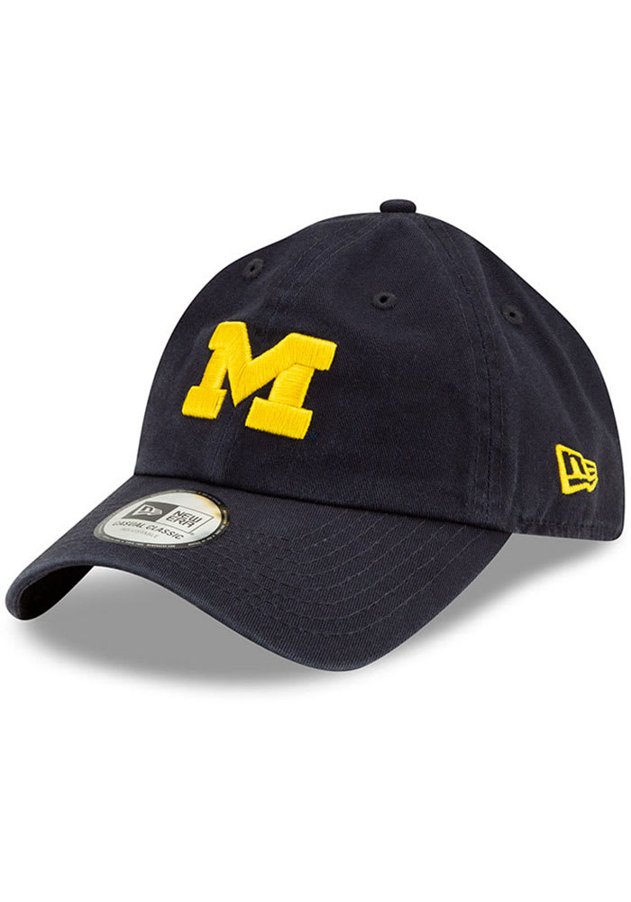 New Era Michigan Wolverines Casual Classic Adjustable Hat - Navy Blue