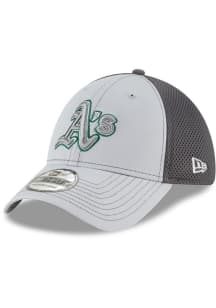 New Era Oakland Athletics Mens Grey Grayed Out Neo 39THIRTY Flex Hat