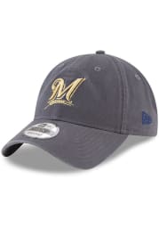 New Era Milwaukee Brewers Fashion Core Classic 9TWENTY Adjustable Hat - Grey