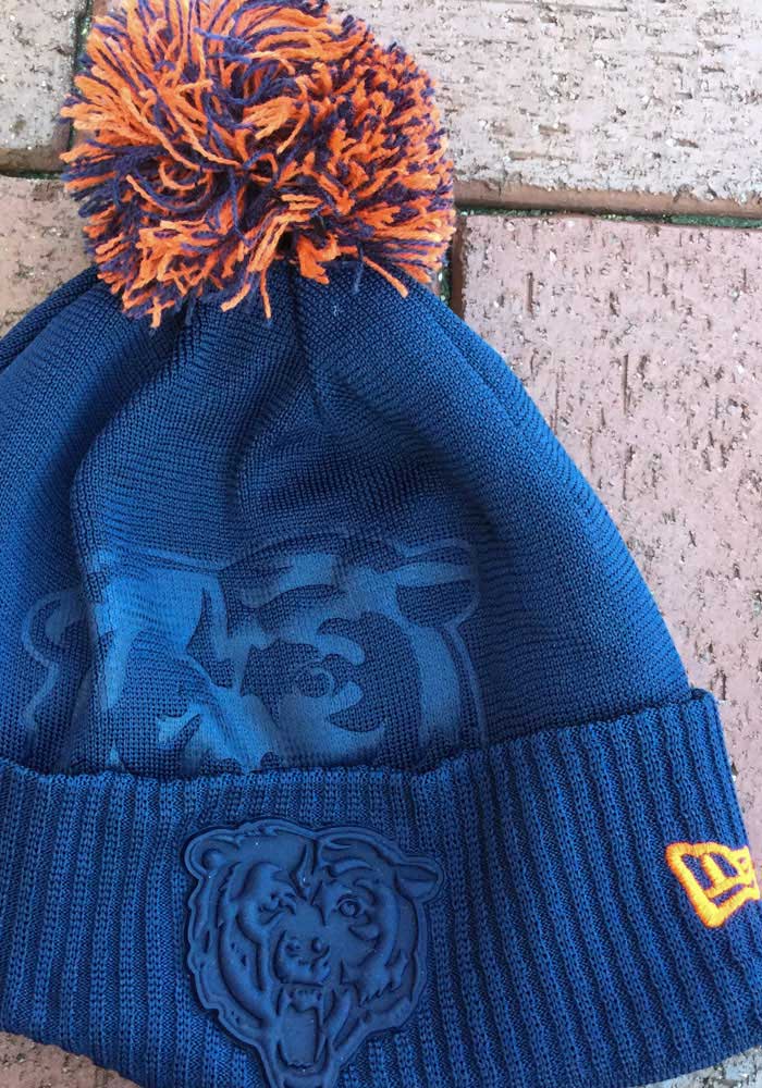 New Era Chicago Bears Navy Blue Dart Cuff Pom Tech Mens Knit Hat