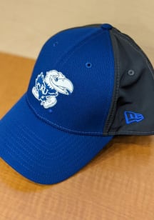 New Era Kansas Jayhawks Heathered Badge 2T 9FORTY Adjustable Hat - Blue