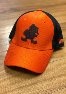 Brownie  New Era Cleveland Browns Mens Orange Retro 2T Tonal Badge 39THIRTY Flex Hat