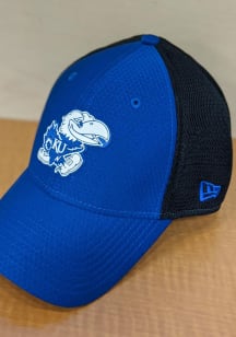 New Era Kansas Jayhawks Mens Blue 2T Tonal Badge 39THIRTY Flex Hat