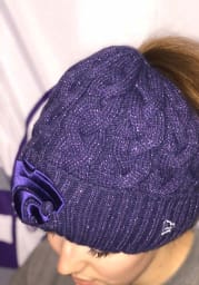 New Era K-State Wildcats Purple Soft Sherpa Ponytail Cuff Womens Knit Hat