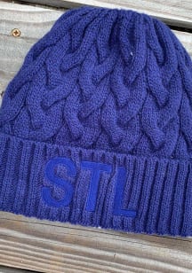 New Era St Louis Navy Blue Soft Sherpa Ponytail Cuff Womens Knit Hat