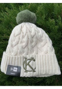 New Era Kansas City Ivory Soft Sherpa Cuff Pom Womens Knit Hat