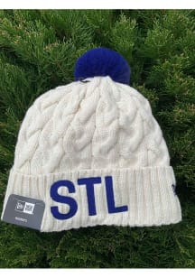 New Era St Louis Ivory Soft Sherpa Cuff Pom Womens Knit Hat