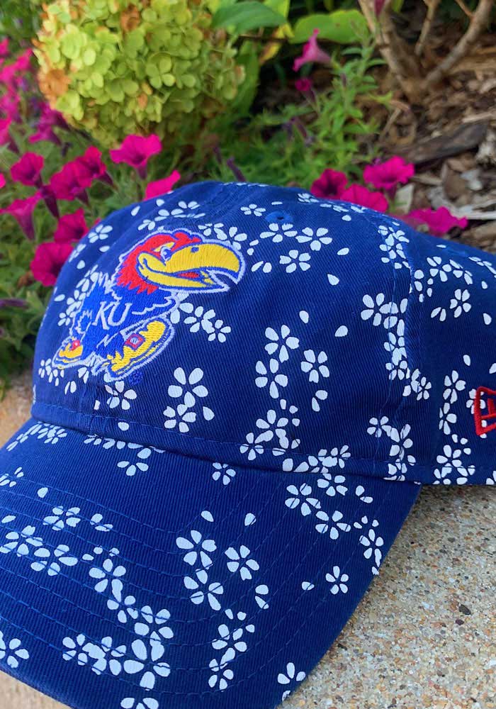 New Era Kansas Jayhawks Blue Floral Burst 9TWENTY Womens Adjustable Hat