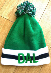 New Era Dallas Ft Worth Green Stripe Cuff Pom Mens Knit Hat