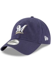 New Era Milwaukee Brewers Core Classic Replica 9TWENTY Adjustable Hat - Navy Blue