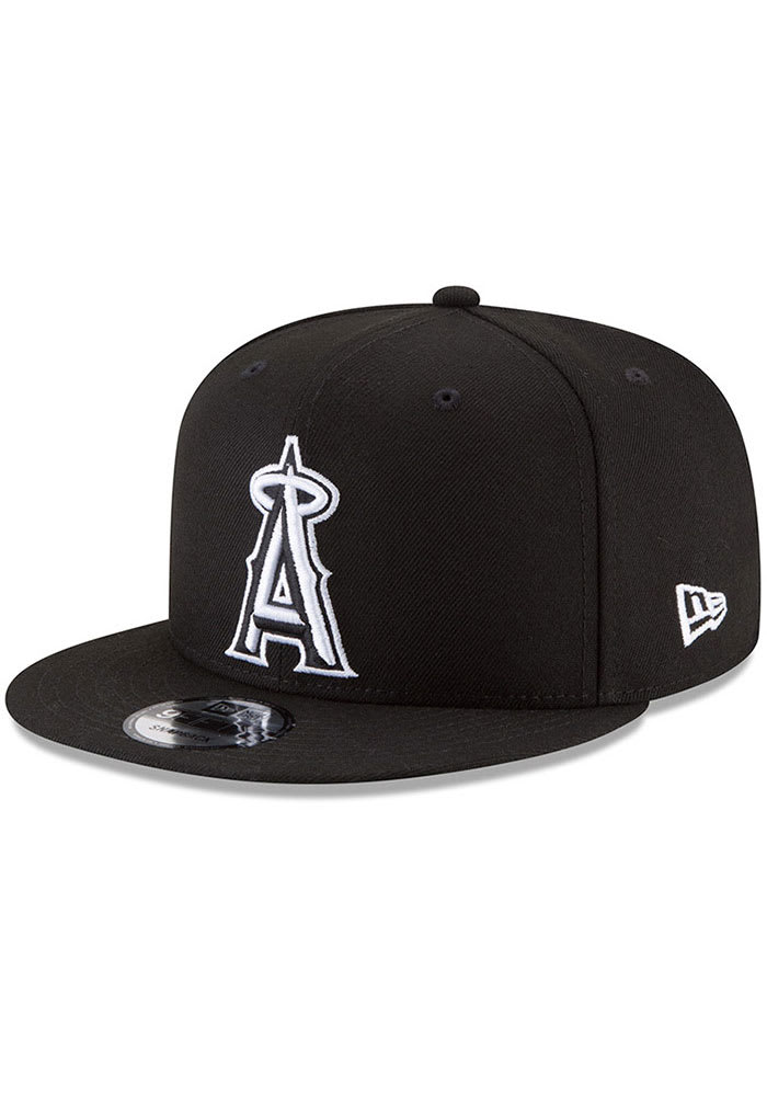 New Era mens Los Angeles Angels of Anaheim MLB Basic Black White 9Fifty  Snapback