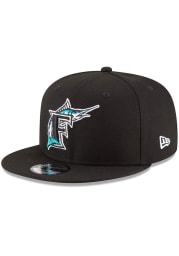 New Era Miami Marlins Black Basic 9FIFTY Mens Snapback Hat