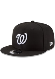 New Era Washington Nationals Black Basic 9FIFTY Mens Snapback Hat