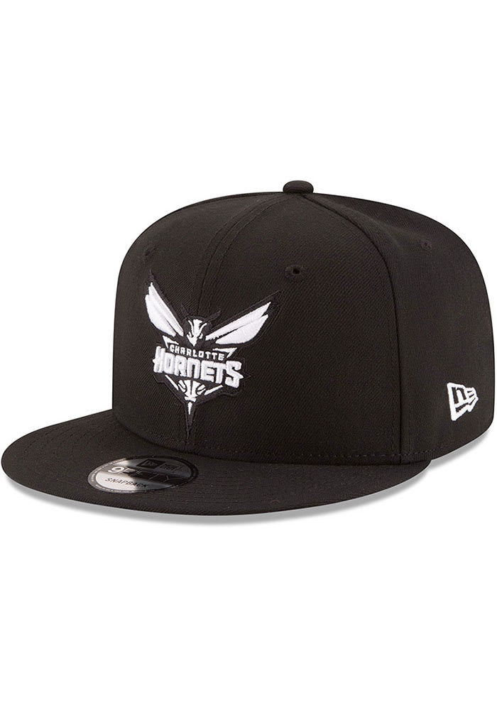 New Era Charlotte Hornets Black 9FIFTY Mens Snapback Hat