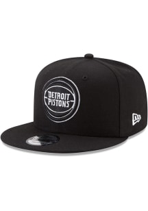 New Era Detroit Pistons Black 9FIFTY Mens Snapback Hat