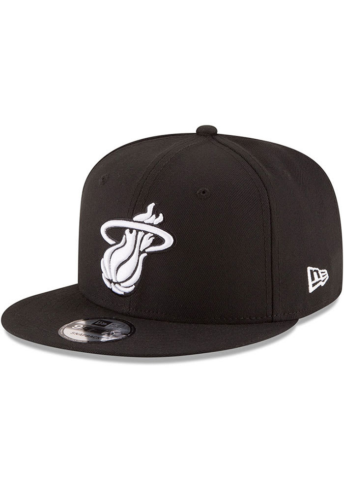 New Era Miami Heat Black 9FIFTY Mens Snapback Hat