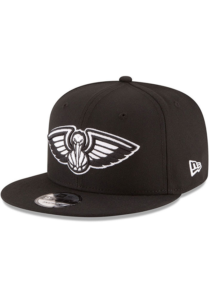 New Era New Orleans Pelicans Black 9FIFTY Mens Snapback Hat