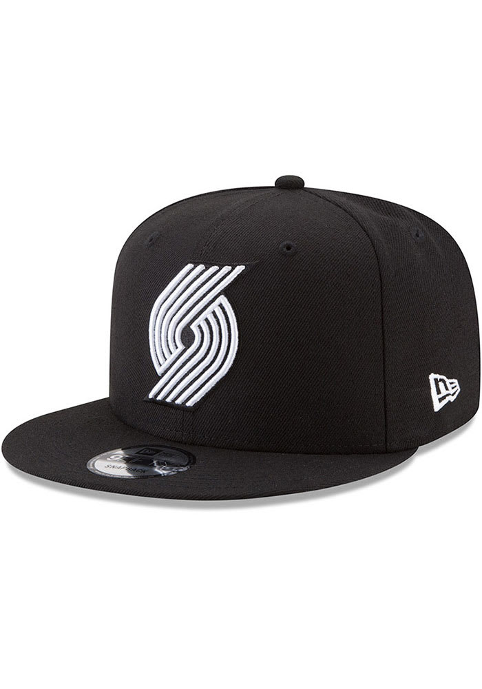 New Era Portland Trail Blazers Black 9FIFTY Mens Snapback Hat
