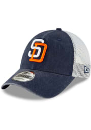 New Era San Diego Padres Cooperstown Trucker 9FORTY Adjustable Hat - Navy Blue