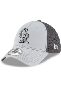 New Era Colorado Rockies Mens Grey Grayed Out Neo 39THIRTY Flex Hat