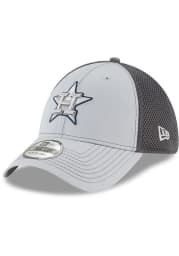 New Era Houston Astros Mens Grey Grayed Out Neo 39THIRTY Flex Hat