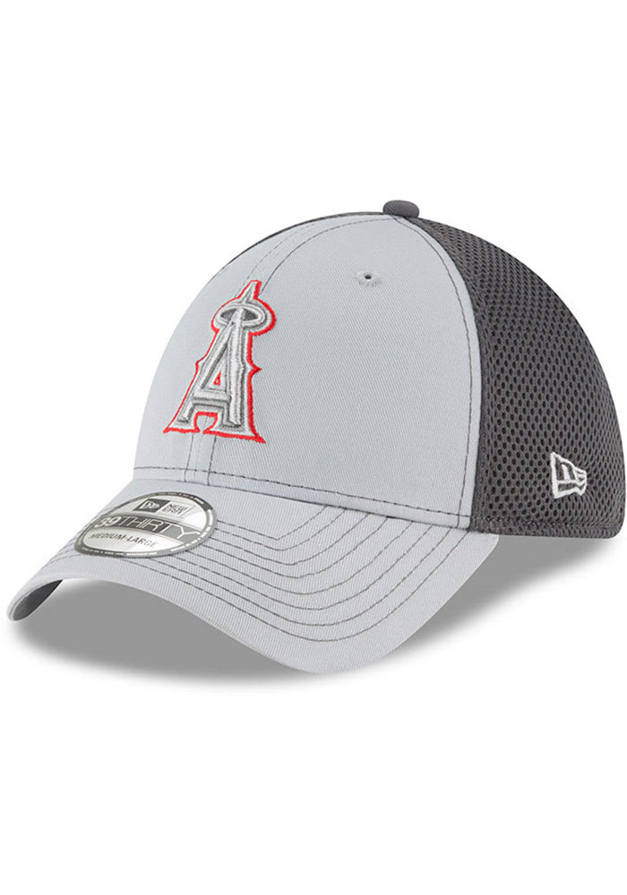 New Era Los Angeles Angels Mens Grey Grayed Out Neo 39THIRTY Flex Hat
