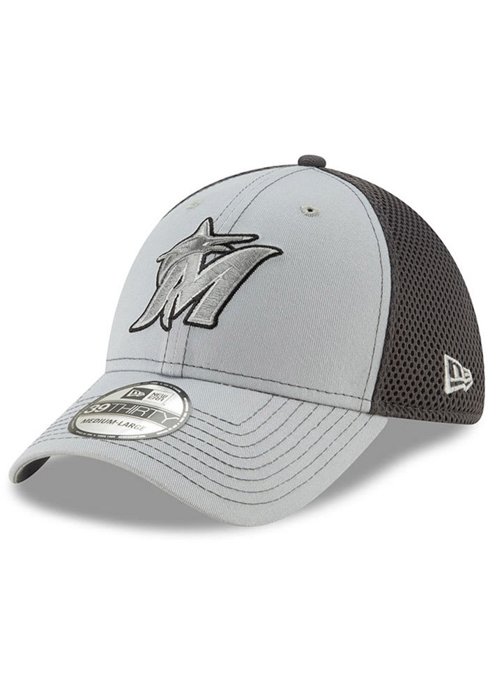 New Era 39thirty Grayed Out Neo Florida Marlins Gray Fitted 