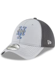 New Era New York Mets Mens Grey Grayed Out Neo 39THIRTY Flex Hat