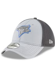New Era Toronto Blue Jays Mens Grey Grayed Out Neo 39THIRTY Flex Hat