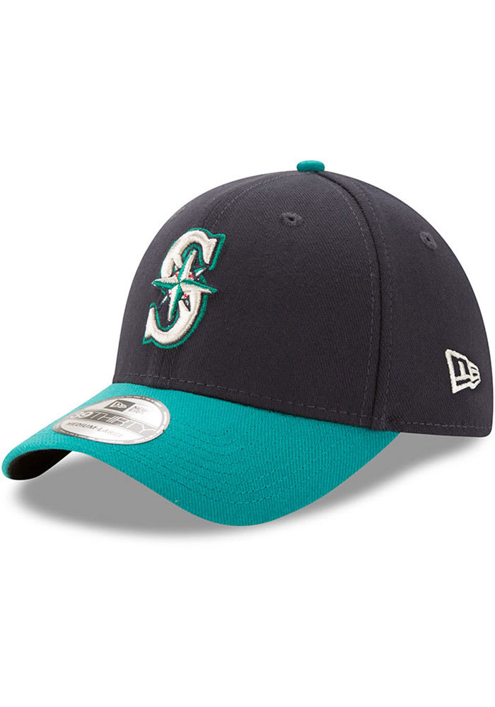 Men's New Era Seattle Mariners Shadow Neo 39THIRTY Heather Navy and Teal  Flex Fit Cap