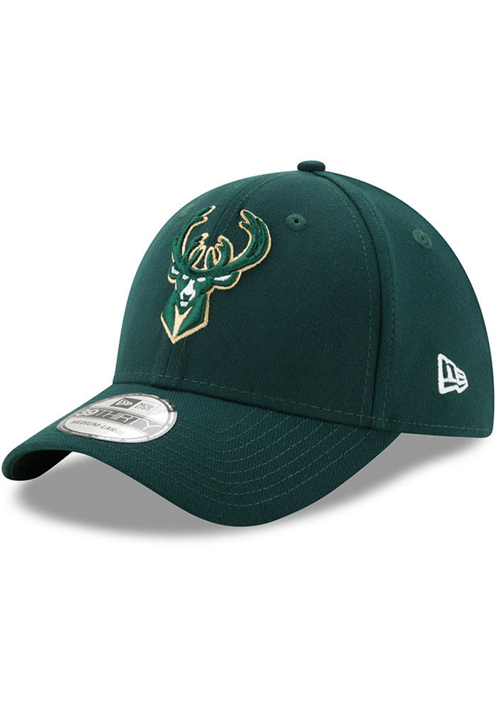 New Era Milwaukee Bucks Mens Green Team Classic 39THIRTY Flex Hat