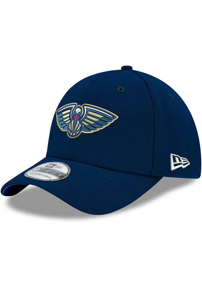 New Era New Orleans Pelicans Mens Navy Blue Team Classic 39THIRTY Flex Hat