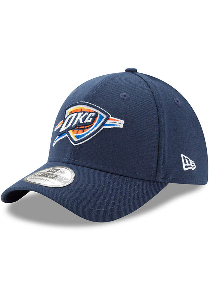 New Era Oklahoma City Thunder Mens Navy Blue Team Classic 39THIRTY Flex Hat