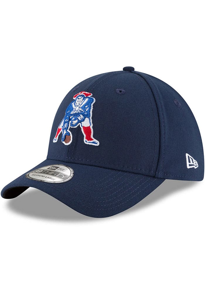 Men's New Era Navy New England Patriots Throwback Logo Team Classic  39THIRTY Flex Hat