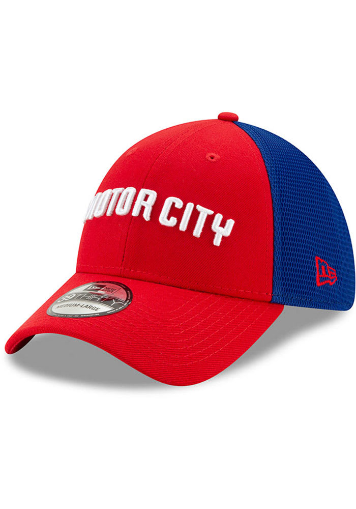 New Era Detroit Pistons Mens Red 2019 City Series 39THIRTY Flex Hat